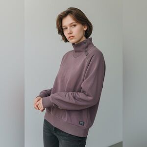 G-Star Women's Asymmetric Button Mock Neck Sweater Fits Sm-Med